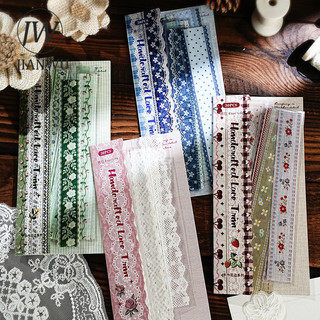 JIANWU Handmade Ren Bộ Sưu Tập Series Vintage Ren Hoa Phong Cảnh Chất Liệu Cắt Dán PET Nhãn Dán Sáng Tạo Tạp Chí Văn Phòng Phẩm