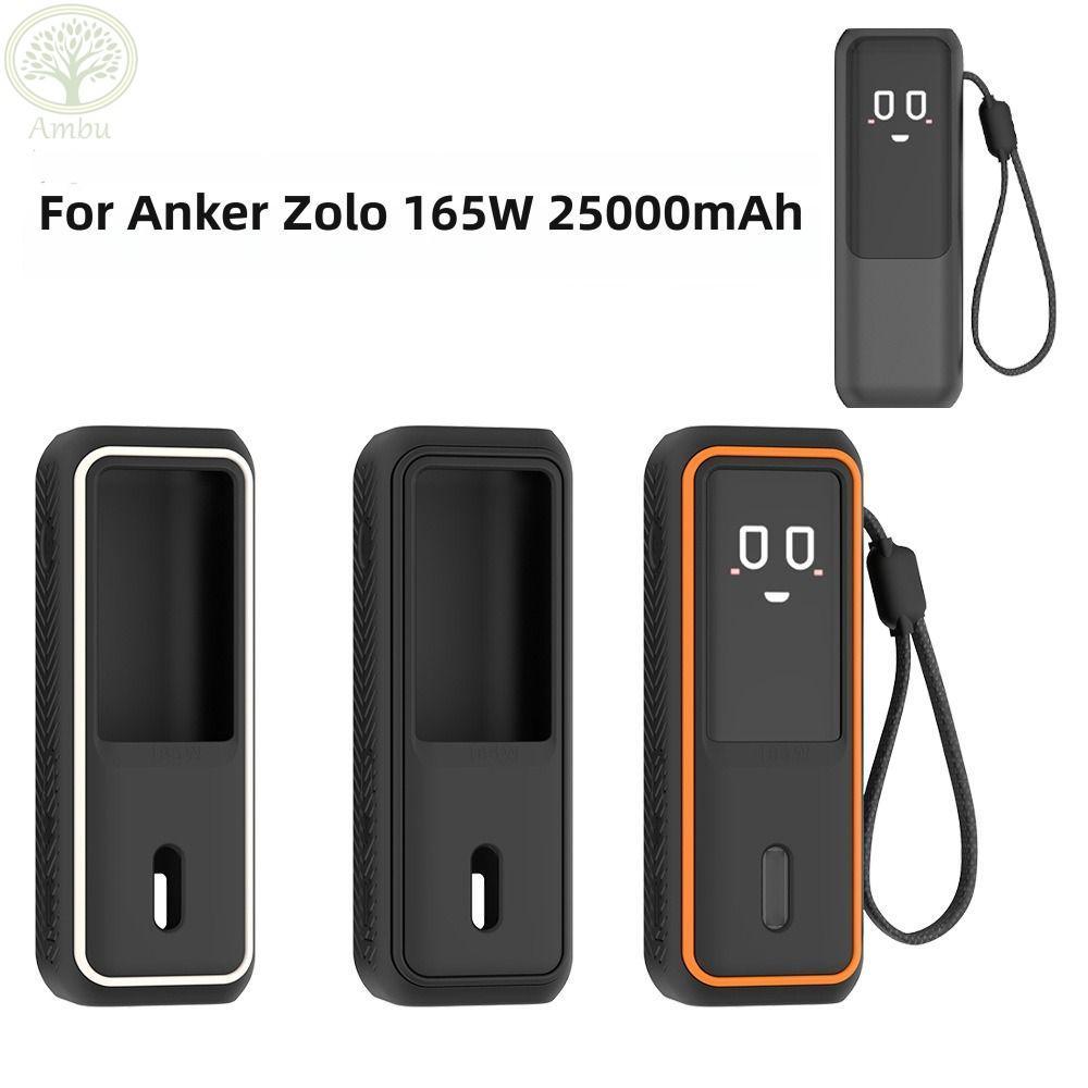 Hộp đựng silicon AMLU, Vỏ bảo vệ ngân hàng điện chống sốc chống rơi, Lỗ dây buộc linh hoạt di động Bộ sạc điện thoại chống trầy xước cho Anker Zolo165W 25000mAh Ngoài trời