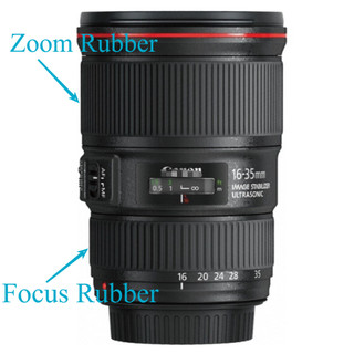 Mới dành cho Canon EF 16-35mm f / 4L IS USM 16-35 mm 1: 4 L Lấy nét ống kính + Vòng Zoom Da cao su Sửa chữa máy ảnh một phần