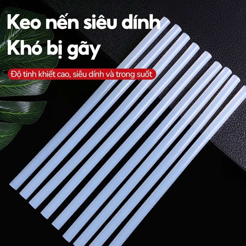 Keo nến nhỏ bó 50 cây 0.7 * 25cm, hàng tốt - Chất liệu trong suốt siêu dính, phù hợp với mọi loại súng ắn keo thông dụng