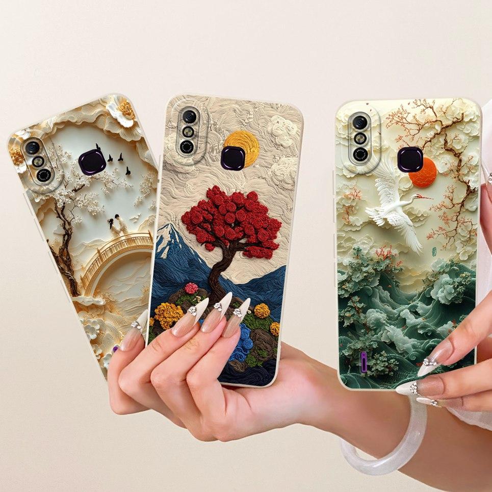 Dành Cho Infinix Smart 4 4c smart4 X653 X653C Ốp lưng Hoa Bướm Nữ Tính Ốp Lưng Silicon Mềm Mờ Vỏ