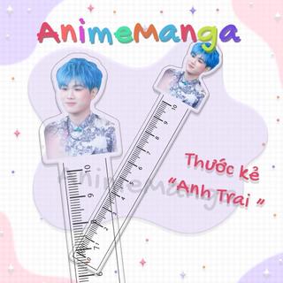 Thước kẻ anh trai caption boy dễ thương chất liệu acrylic mica trong suốt 10cm