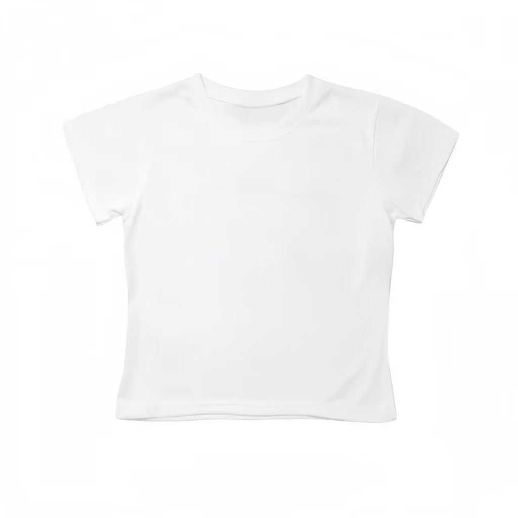 Áo thun ngắn tay nữ, in một mặt, thiết kế đơn giản, thoải mái và mềm mại.Croptop
