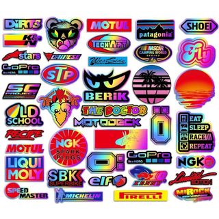 Bộ Tem Dán JDM 40 Miếng Decal Anime Phản Quang Chống Nước, Dùng Cho Xe Máy, Laptop, Tăng Cường Phong Cách
