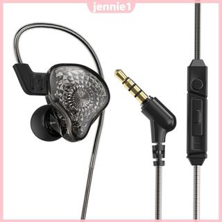 Tai nghe có dây Tai nghe nhạc Bass 3,5mm có micrô Cuộn dây động 10mm Thoải mái cho điện thoại di động Máy tính [jennie1.vn]