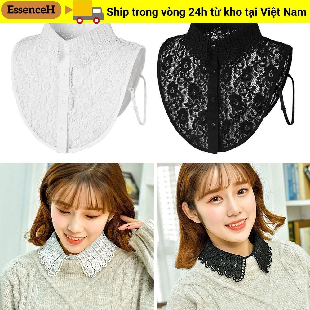 Essenceh Cổ Giả Có Thể Tháo Rời, DIY cổ áo ren, Trang trí áo sơ mi nữ