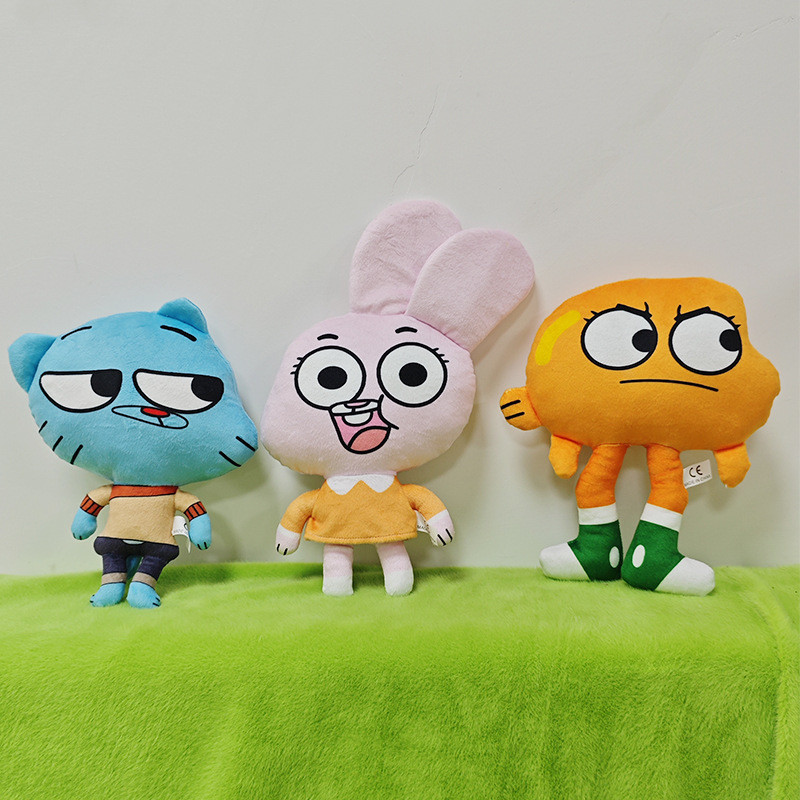 Thế giới tuyệt vời của Gumball Đồ chơi sang trọng - Búp bê nhồi bông mạng hoạt hình Gumball & Darwin dành cho trẻ em và người hâm mộ