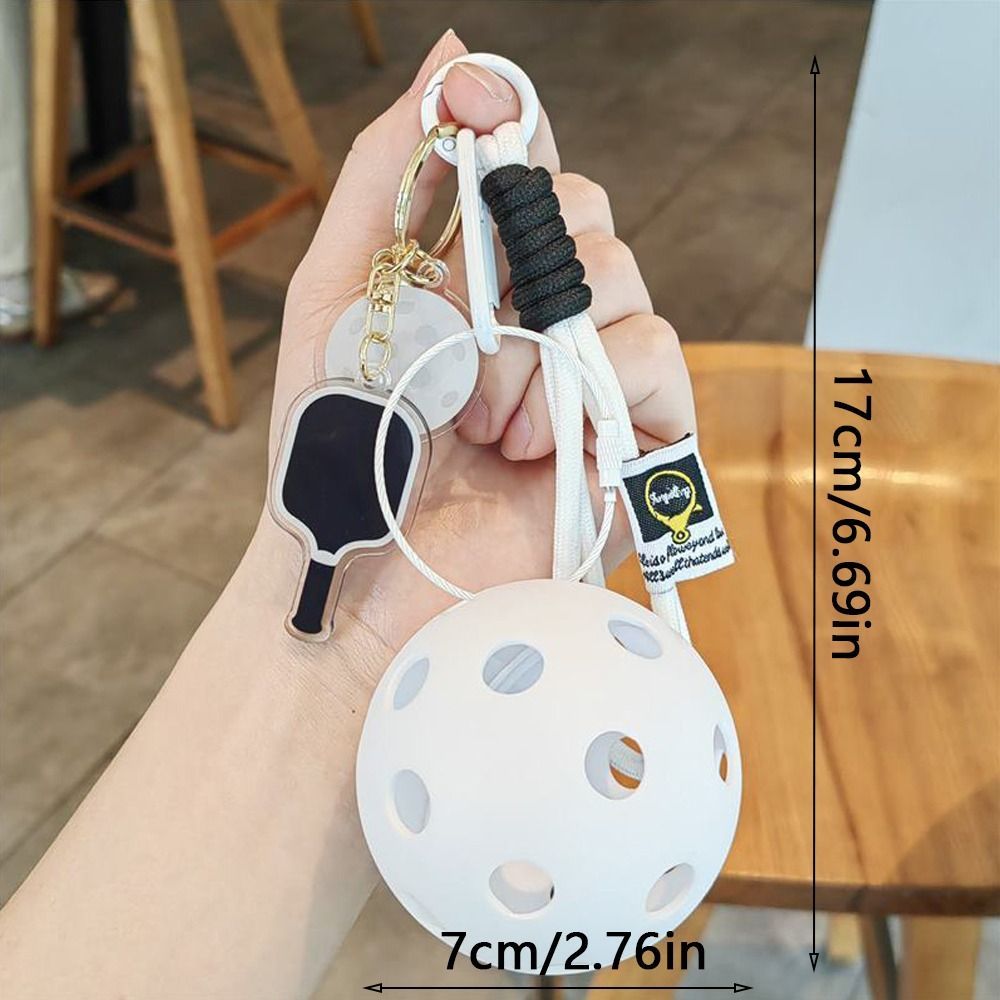 PWSEND Móc khóa mái chèo Pickleball, có dây buộc Mặt dây chuyền vợt Pickleball Acrylic, Phụ kiện túi đựng chìa khóa Pickleball có thể tháo rời sáng tạo