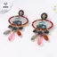 Vòng cổ và bông tai boho vintage với họa tiết chim bay và giọt nước trên hợp kim, phù hợp cho tiệc tùng