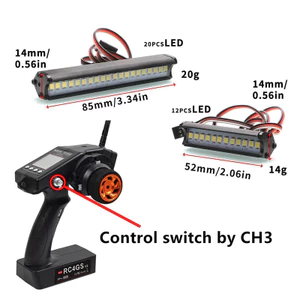Đa Năng Rc Đèn Mái Xe Đèn Led Thanh Dành Cho Trục SCX10 Cho Trxs TRX4 D90 90048 1 / 10 Rc Xe Bánh Xích