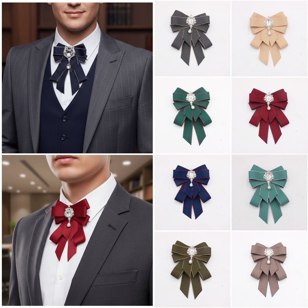 Ruy Băng Nơ Pha Lê & Thổ Cẩm Retro, Handmade Cho Nam Và Nữ