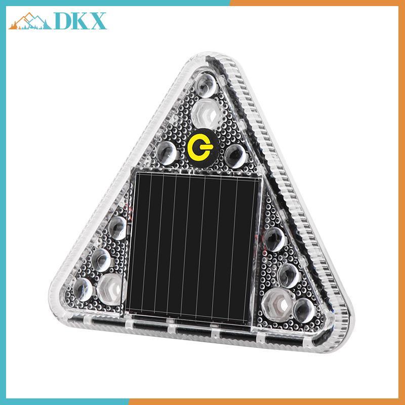 Đèn cảnh báo năng lượng mặt trời DKX LED chống va chạm đuôi, nhấp nháy cảm ứng không dây tam giác