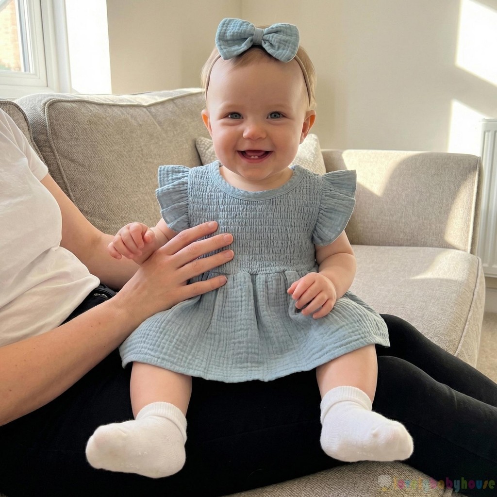 LBH-Baby Girl Mùa Hè Màu Trơn Bay Tay Áo Liền Quần Đầm Nơ Đầu Bộ 2 Mảnh
