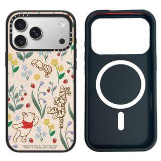 CASECASE X Pooh Thêu Họa Tiết Hoa Ốp Lưng Máy Ảnh Màu Trắng Vòng Phiên Bản Mờ Đen Cứng Hút Từ Tính Tác Động Dành Cho Apple IPhone 13 14 15 16 17 Pro Max Air Plus Có Hộp