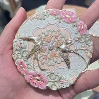[Còn hàng] Gương Mini NOOKSTORY, Dụng cụ mỹ phẩm cổ điển hoa mẫu đơn tinh tế, Quà tặng gương trang điểm bỏ túi di động thời trang Trung Quốc