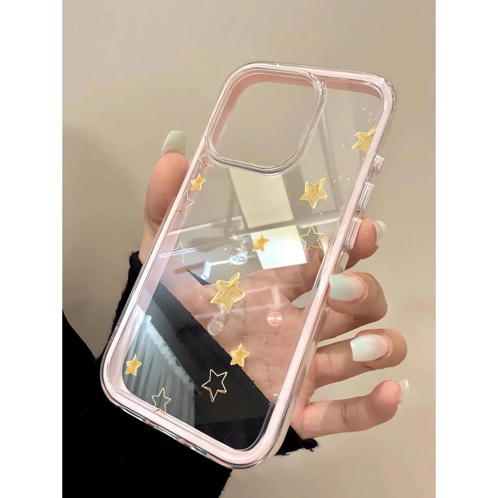 Mạ vàng Star Track rải rác cho 16 trường hợp iPhone 17Air 3 trong 1 bezel 14 13 11Pro