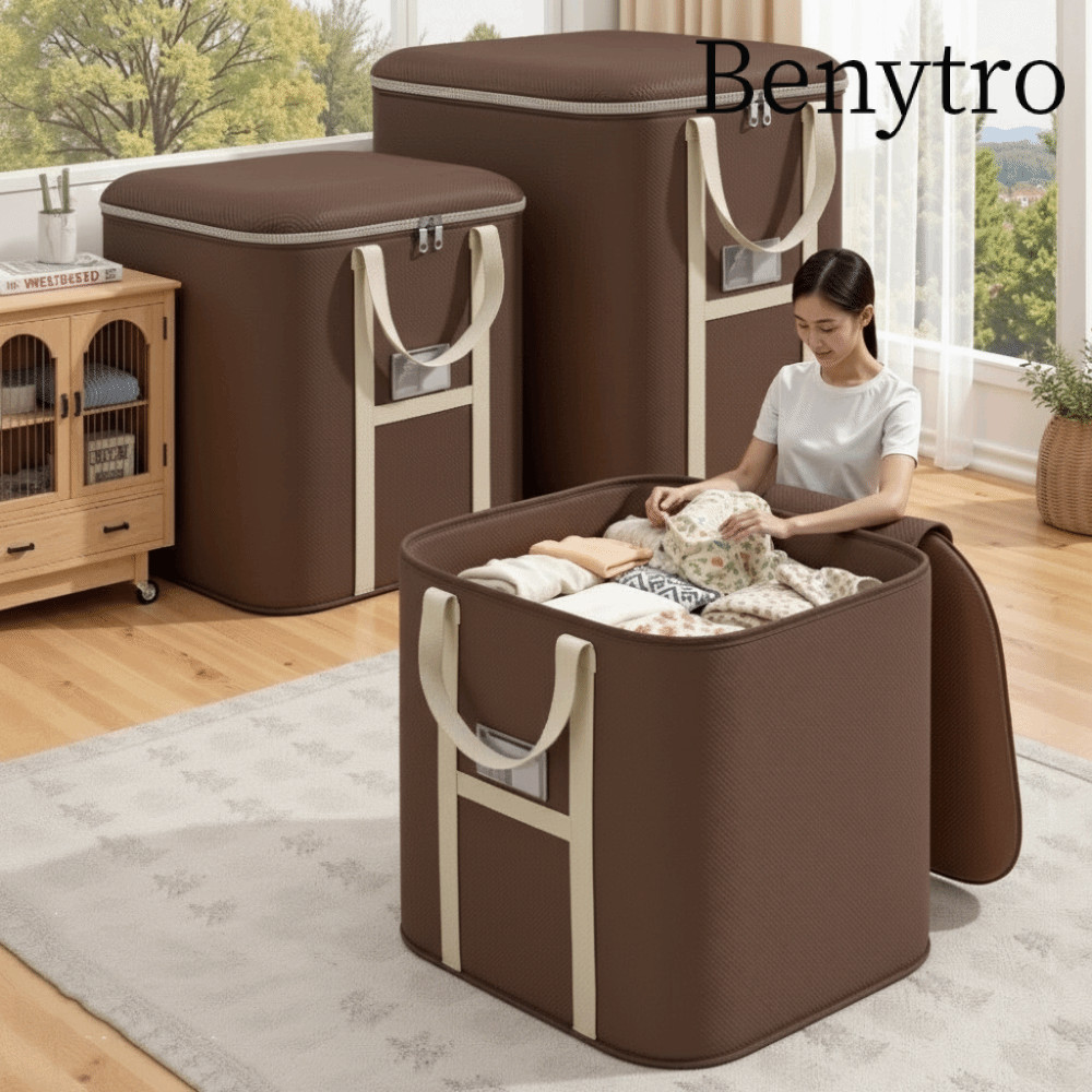 Benytro Túi đóng gói di chuyển BENYTRO, chống thấm nước với túi dệt có dây kéo, Túi lưu trữ chăn đa năng dung tích lớn bền bỉ Đồ dùng đóng gói