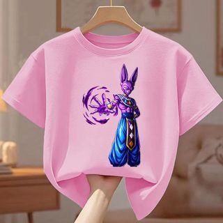 Dragon Ball Beerus Hoạt Hình Anime Trẻ Em Áo Sơ Mi In Đồ Họa Thường Ngày Mặc Đi Học Trang Phục Bé Trai Bé Gái