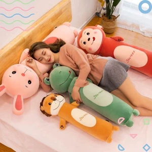 Gối Ôm Gấu Bông Hình Thú Dài 55cm–1m1 Siêu Mềm | Thú Nhồi Bông Cute Ôm Ngủ, Trang Trí Phòng Quà Tặng