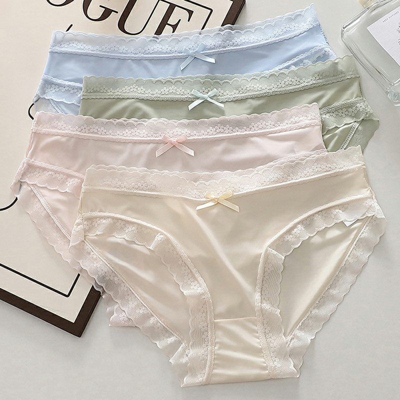 Quần lót ren nữ gợi cảm mùa hè, thoáng khí và co giãn với chi tiết viền nơ  | Shopee Việt Nam