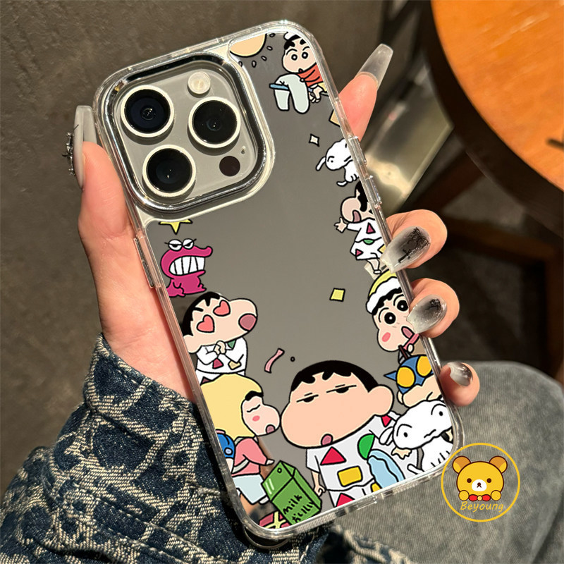 Ốp Điện Thoại Crayon Shin-chan Ngộ nghĩnh Cho Vivo IQOO Z10 Z10X Z9 Turbo + Z9X Z9s Pro U5E U5X U5 U3 U3X Z5X Z3 Z1 5G 4G Vỏ Hoạt Hình Mặt Sau Gương Dễ Thương