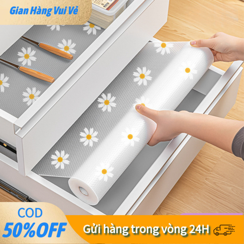【48h】Tấm lót chống ẩm mốc cho tủ bếp và tủ lạnh, dễ dàng vệ sinh, giúp không gian bảo quản thực phẩm luôn khô thoáng.