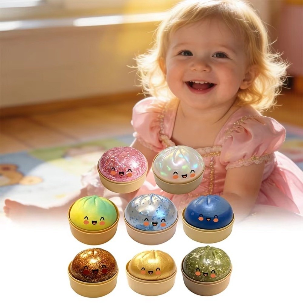 SAIA Bánh Bao Đồ Chơi Squishy, Với Máy Hấp Độ Đàn Hồi Chậm Hấp Nhồi Bông Squishy Pinch Le, Mềm Lấp Lánh Fidget Squishy Đồ Chơi Để Giảm Căng Thẳng Lo Âu
