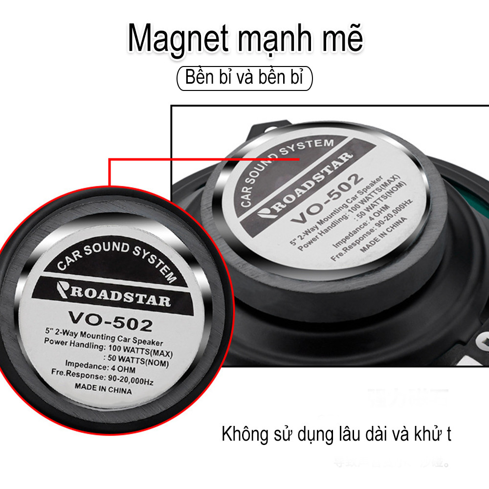 Loa ô tô 5 inch sửa đổi âm trầm treble toàn dải dàn âm thanh xe hơi âm thanh xe hơi 4 ohm