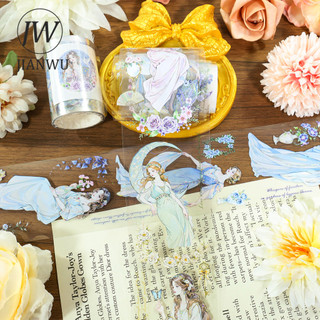 JIANWU 60mm * 200cm Vintage Cô Gái Hoa Nhân Vật Phong Cảnh Chất Liệu Cắt Băng Thêu Sò PET Sáng Tạo DIY Tạp Chí Văn Phòng Phẩm