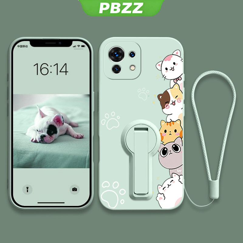 Ốp cho Xiaomi Mi 11 Lite Xiaomi 11t Xiaomi 11 Lite 5g NE Xiaomi 11t Pro Ốp điện thoại Ốp mềm Ốp chống sốc dạng lỏng thiết kế mới Mèo hoạt hình thẩm mỹ có giá đỡ ytxzdzmm01