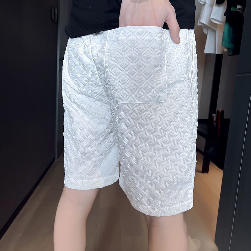 Quần short nam dài đến đầu gối, màu trơn, có thắt lưng