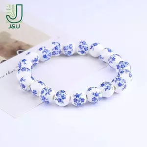 Vòng Tay Hạt Gốm Sứ Xanh Trắng - Kiểu Dân Tộc, Phù Hợp Làm Quà Tặng