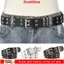 Thắt lưng da Gothic DUSKGLOW phong cách Punk Rock và Hip Hop, khóa chốt đôi