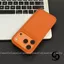 Ốp Lưng Cho IPhone 16 15 11 17 13 14 12 Pro Max Air XR X XS MAX 16 Plus Bìa mềm chống sốc kết cấu da đơn giản màu cam
