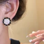 Bộ 5 Bông Tai Cổ Điển Màu Đen Trắng, Kim Cương Giả Hình Trái Tim, Hoa và Bướm - Phù Hợp Dự Tiệc và Hàng Ngày