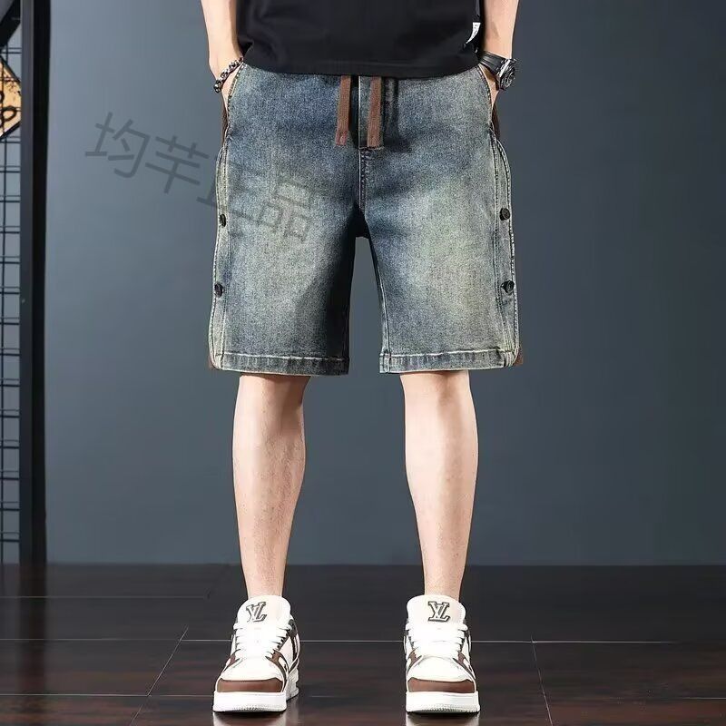 Quần Short Denim Dáng Rộng Phong Cách Mỹ, Mùa Hè Thon Gọn, Mặc Ngoài Trời
