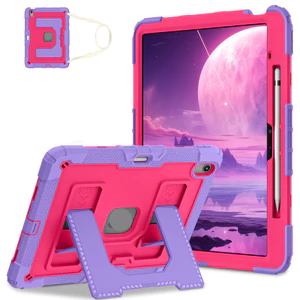 Vỏ Cứng 3 Trong 1 Tương Thích Với iPad Air 4 5 6 7 10.9 "Air M2 M3 M4 11" 13 "2024 2025 2026 Bảo Vệ Toàn Diện Chân Đế Dây Đeo Khe Cắm Bút Chì