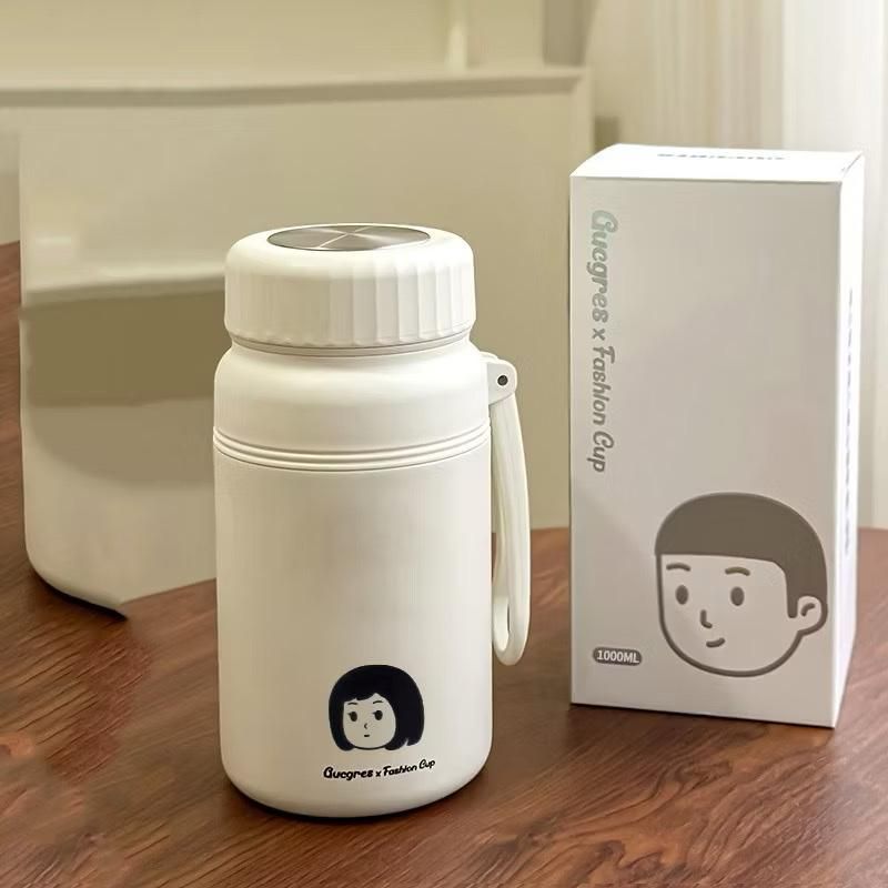 [ Kèm Sticker ] Bình giữ nhiệt GUCGRES Fashion Cup 1000ml,Lõi  inox 316, có lưới lọc trà, , siêu xinh. C87 SHOP