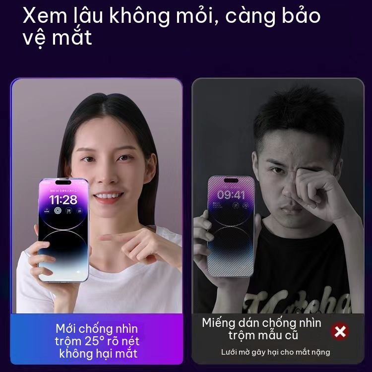 Kính cường độ bảo mật chống nhìn trộm iPhone toàn màn