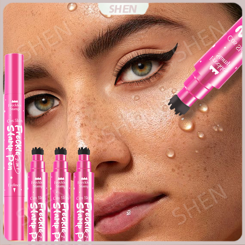 CosSkin Bút kẻ mắt tàn nhang hai đầu 3N1 Bút đánh dấu hai đầu Mô phỏng tự nhiên Mồ hôi chống thấm nước