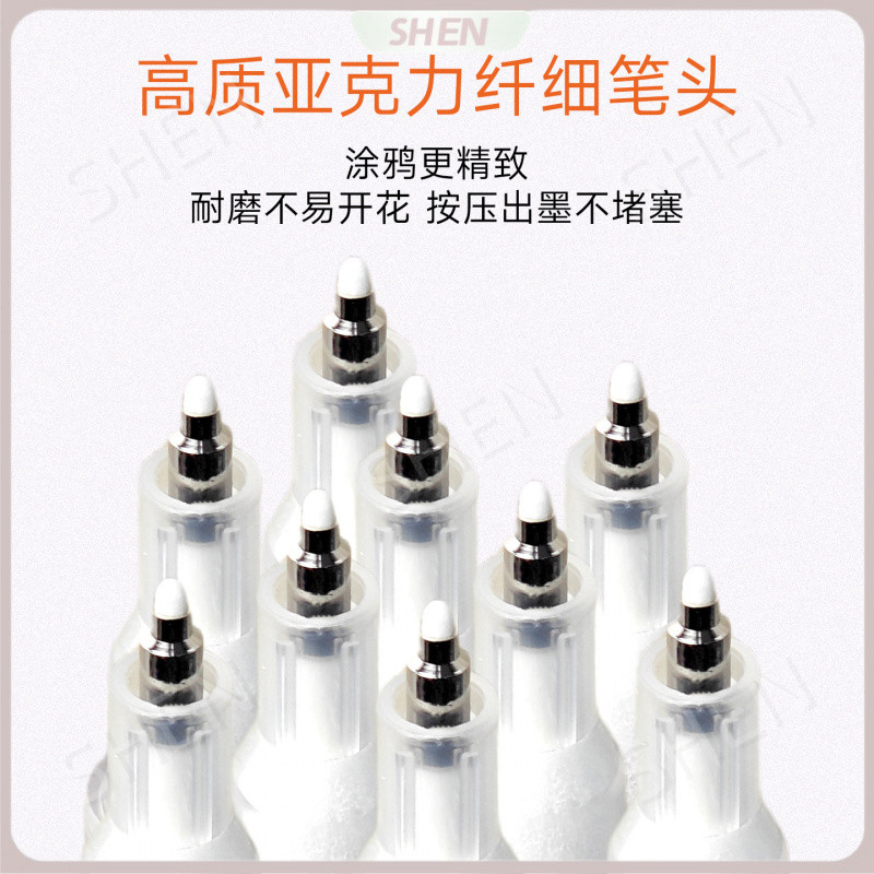 Bút Làm Móng Tay 12 Màu Bộ Hộp Acrylic Mark Chống Thấm Nước Nhanh Khô DIY Móc Dòng Tranh Làm Móng Tay Graffiti Bút