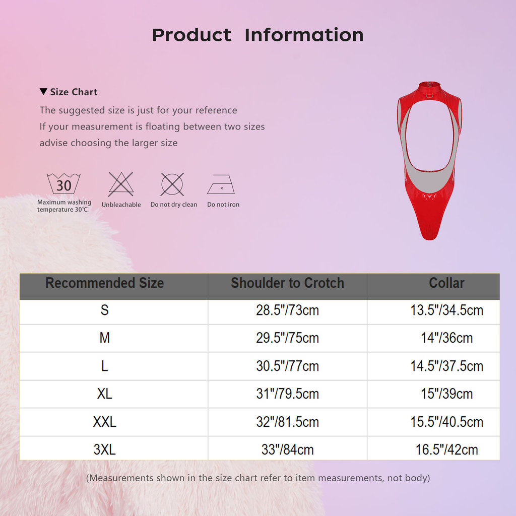 Nyeemya Nữ Da PU Bóng Body Mock Cổ Wit Kim Loại Chữ D Mở Mặt Trước Không Lưng Cao Cắt Leotard Áo liền quần Đồ Bơi Cho Hộp Đêm Rave Đảng