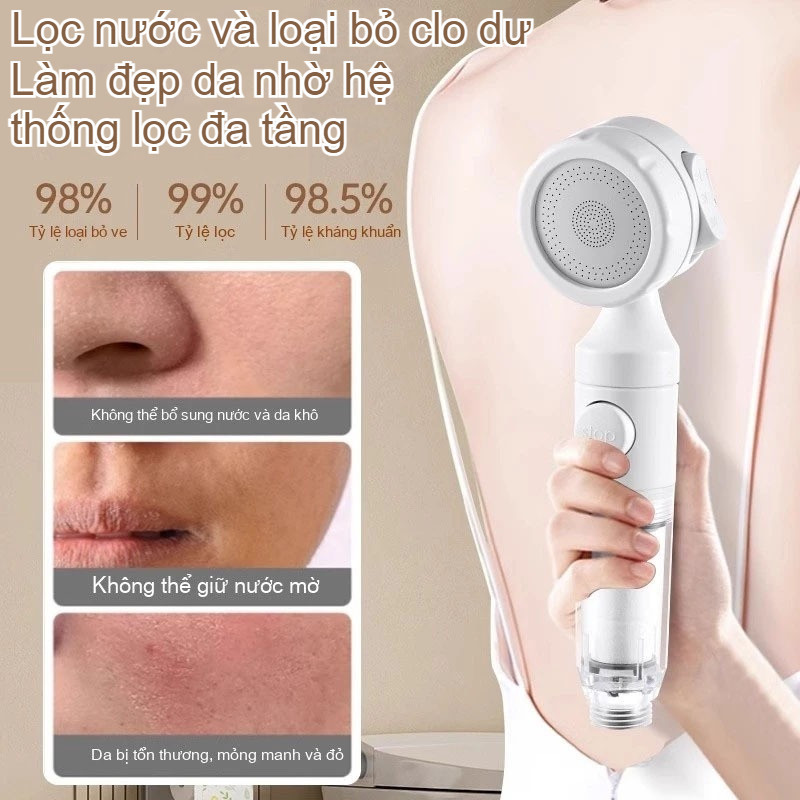 Bộ Lọc đầu Vòi Hoa Sen Cầm Tay,3 Chế độ Xả Nước,Chất Liệu ABS Cao Cấp,Nhỏ Gọn Và Dễ Mang Theo