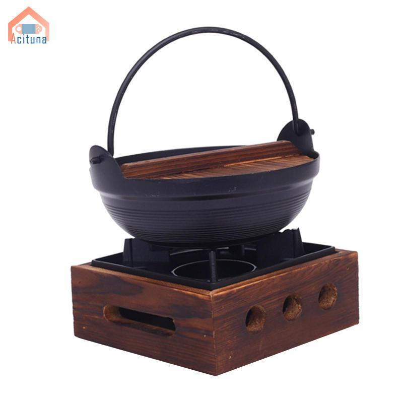 Acutuna Nồi gang gang phong cách Nhật Bản Nồi súp dung tích lớn có tay cầm cắm trại Nhà hàng và Nấu ăn tại nhà
