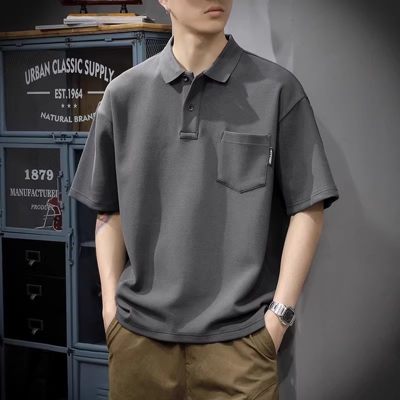 Áo sơ mi Polo ngắn tay dành cho nam, cỡ lớn, phù hợp mùa hè và văn phòng