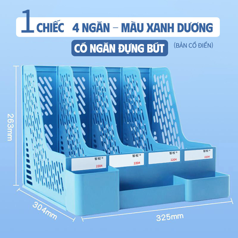 Kệ đựng tài liệu A4, kệ đựng sách 3/4 ngăn đa chức năng, mang đến sự ngăn nắp cho bàn làm việc học sinh