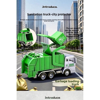 Mô Phỏng Xe Tải Rác Vệ Sinh Thành Phố Kỹ Thuật Xe Tải Phân Loại Rác Bộ Quán Tính Đồ Chơi Trẻ Em Xe Mô Hình Bé Trai