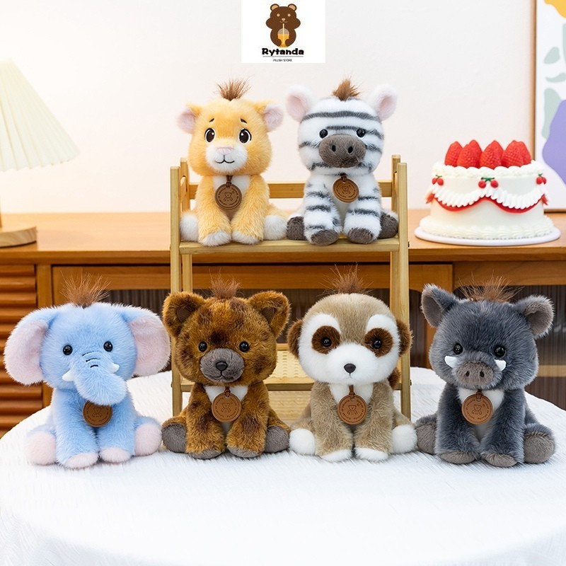 Rytanda Rừng Động Vật Plushie Cho Bé Trai Bé Gái Gối Búp Bê Bé Hoang Dã Boar Ngựa Vằn Hươu Cao Cổ Voi Sư Tử Tuyết Da Báo Hound Fox Sang Trọng Mềm Mại Bạn Gái Năm Mới Trang Trí Quà Tặng