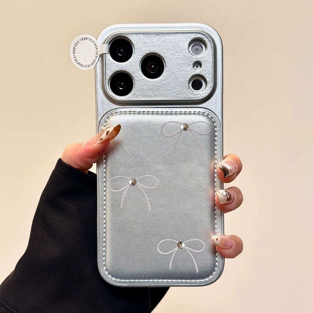 Ốp điện thoại da mạ bóng thép 3D cho iPhone 17 Pro Max 16 15 14 13 Vỏ bảo vệ chống sốc