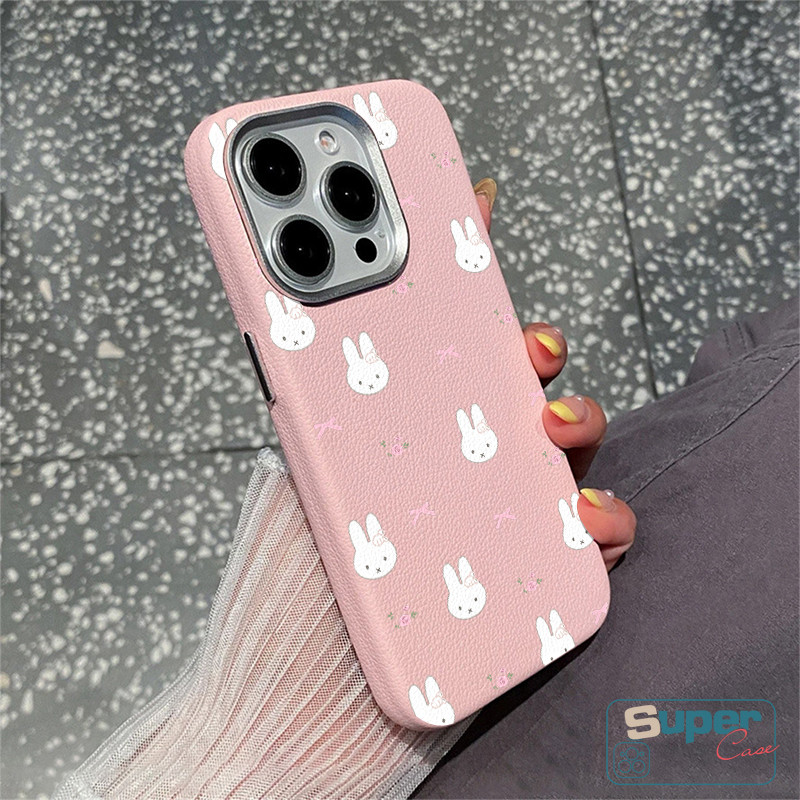 Tương thích cho IPhone 12 14 16 15 17Air 17 12 16 11 15 14 13 Pro Max XR X XS Max 11Pro Plus Gió nhẹ nhàng Họa tiết nơ hoa thỏ dễ thương